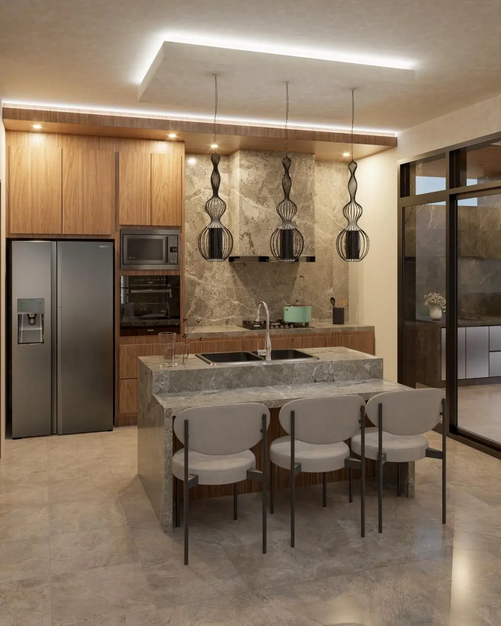 Modern kitchen remodel with quartz countertops in Dallas